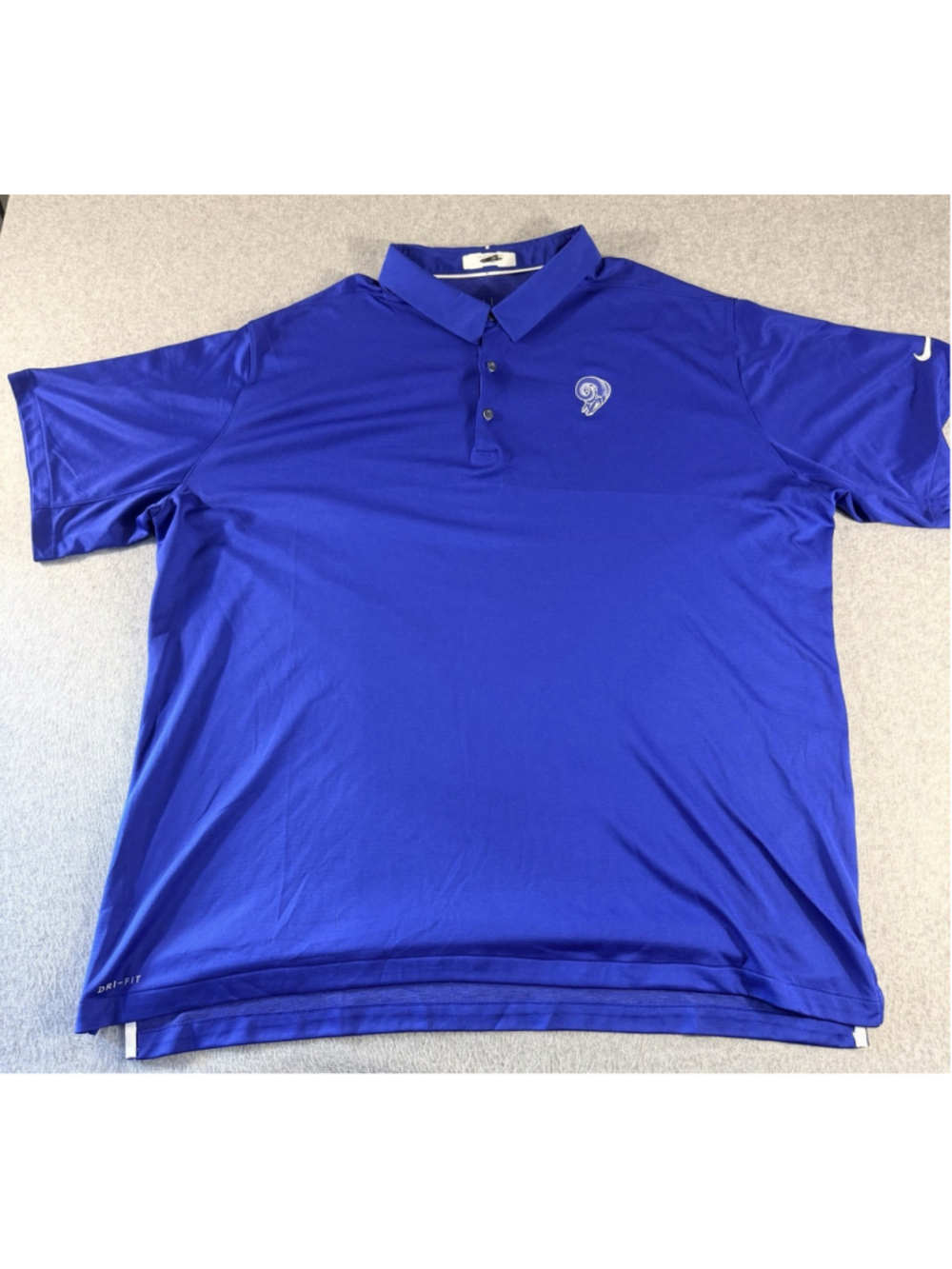 Nike NFL On Field Los Angeles Rams Polo Shirt 4XLT Blue Dri Fit Team Issued